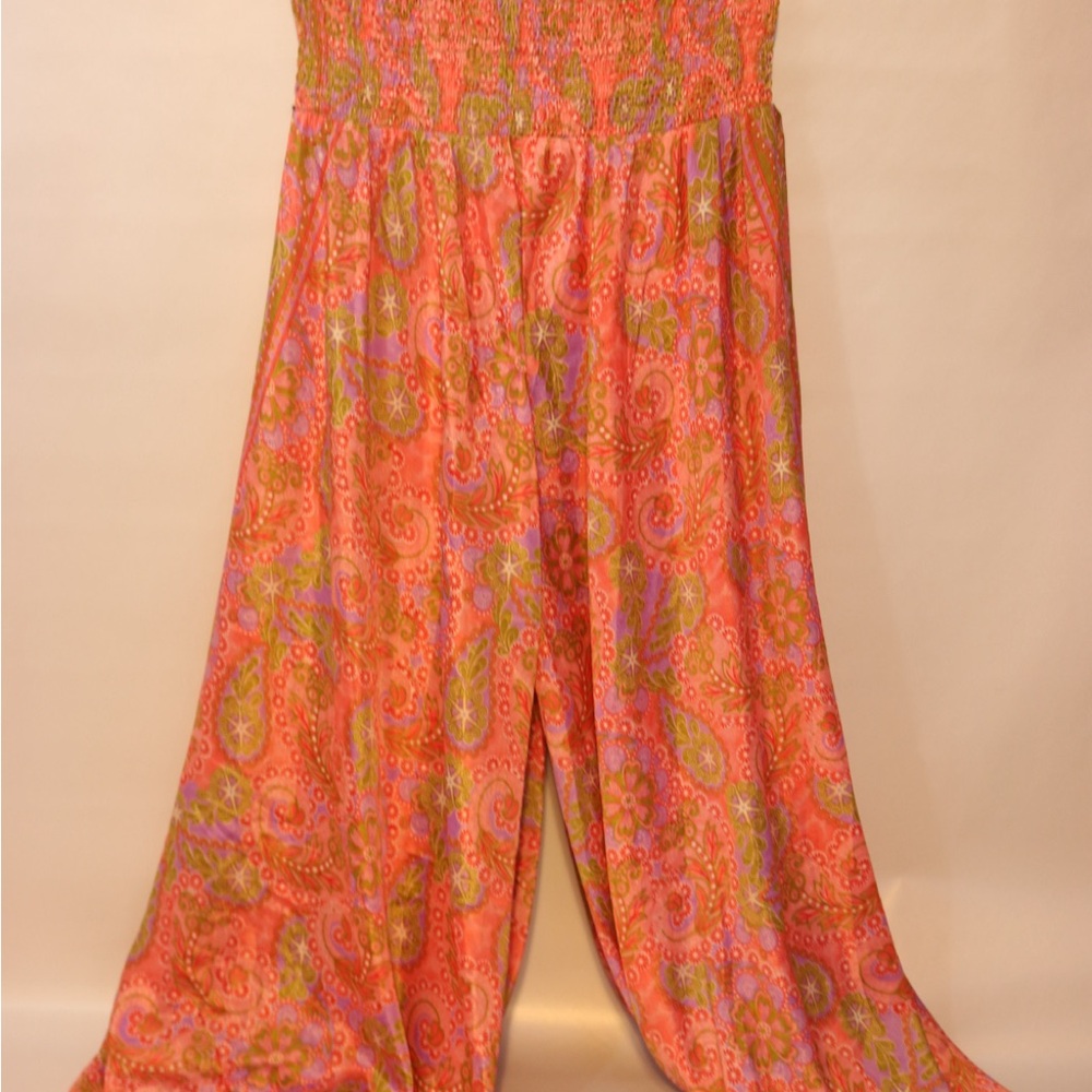 Paisley Print Flow Pants in Vibrant Orange